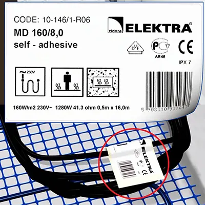 Podno grejanje postavljanje grejne mreže Podno grejanje- nalepnica sa proizvoda