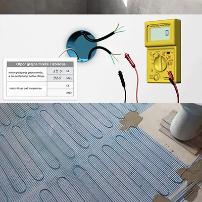 Podno grejanje merenje otpora Podno grejanje-merenje ispravnosti
