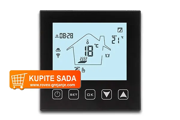 WiFi termostat za podno grejanje HY603 CRNI
