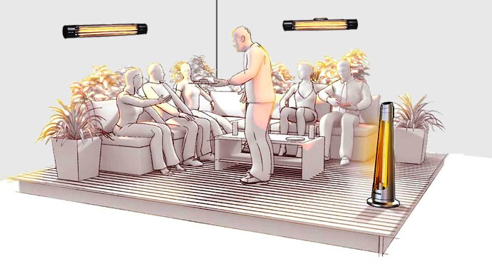 Zidna infracrvena grejalica 1200W za bašte i terase