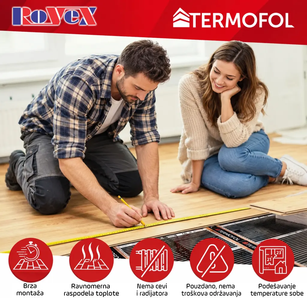 TERMOFOL grejna folija za električno podno grejanje ispod laminata