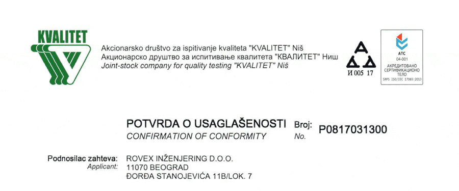 Podno grejanje, sertifikati